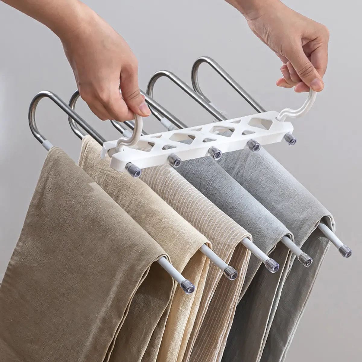 5 in 1 Pant Hanger For Clothes Organizer, Multifunction Shelves Closet Storage Organizer, Stainless Steel Magic Trouser Hangers, Multilayer Jeans Steel Hanger, Adjustable Pants Tie Storage Shelf, Stainless Steel Clothes Hanger 5 in 1 Pant Hanger For Clothes Organizer, Multifunction Shelves Closet Storage Organizer, Stainless Steel Magic Trouser Hangers, Multilayer Jeans Steel Hanger, Adjustable Pants Tie Storage Shelf, Stainless Steel Clothes Hanger